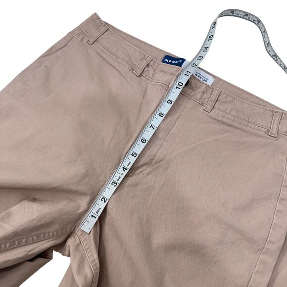 Old Navy Womens High-Rise Wide Leg Pants Size 10 SHORT  Beige Cotton Blend - Picture 6 of 11